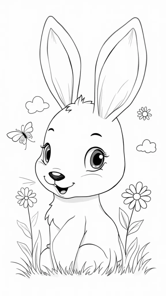 coloriage de visage de lapin